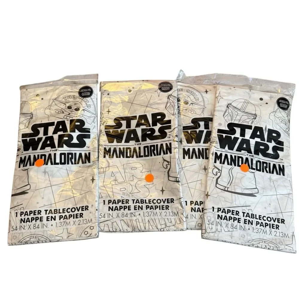 4 Mandalorian Star‎ Wars Party Supplies Table Cover Tablecloth Coloring Paper